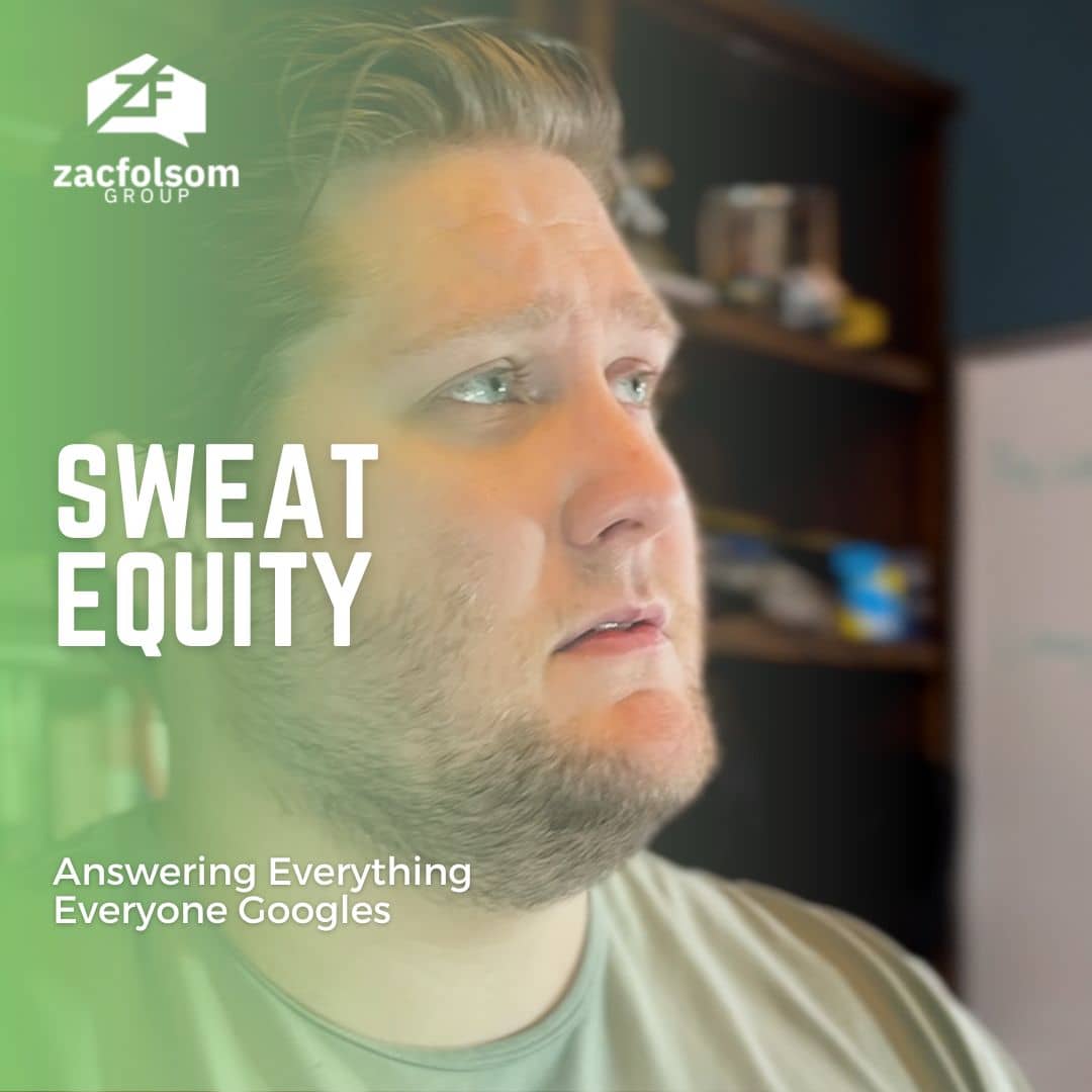 Zac Folsom with "Sweat Equity" over his face