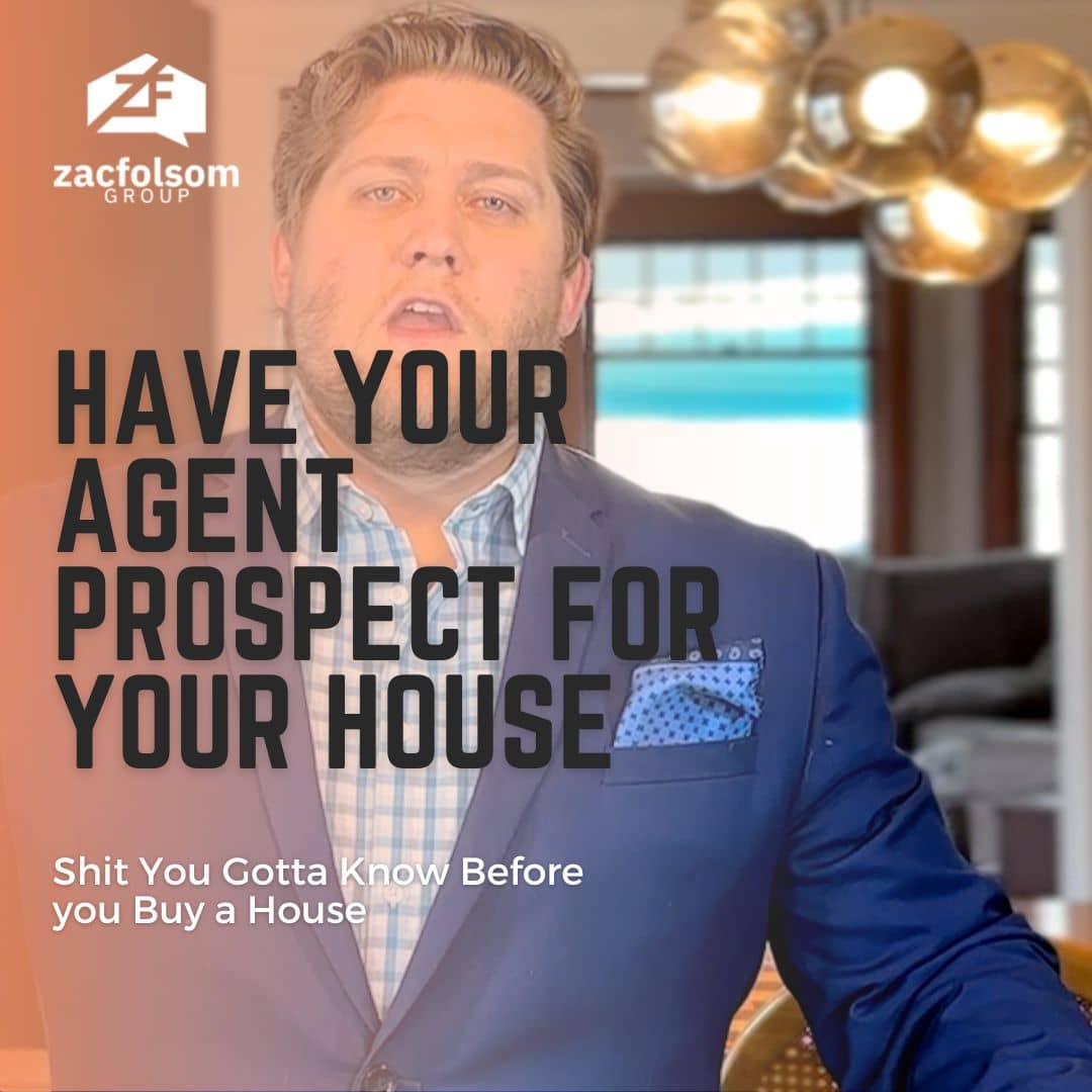 A photo of Zac Folsom, a real estate agent explaining to buyers about prospecting for their dream home.